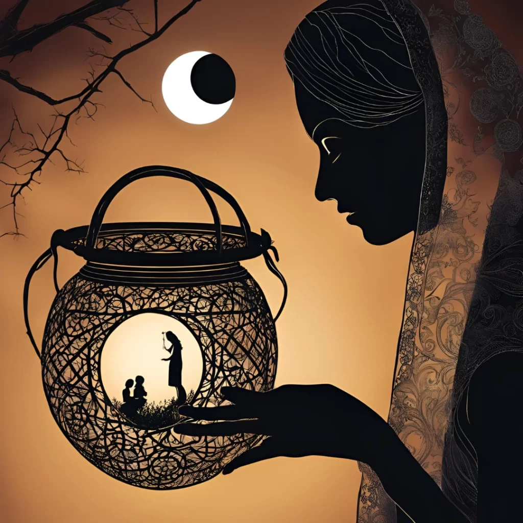 Karva Chauth romantic quotes for husband with moon view