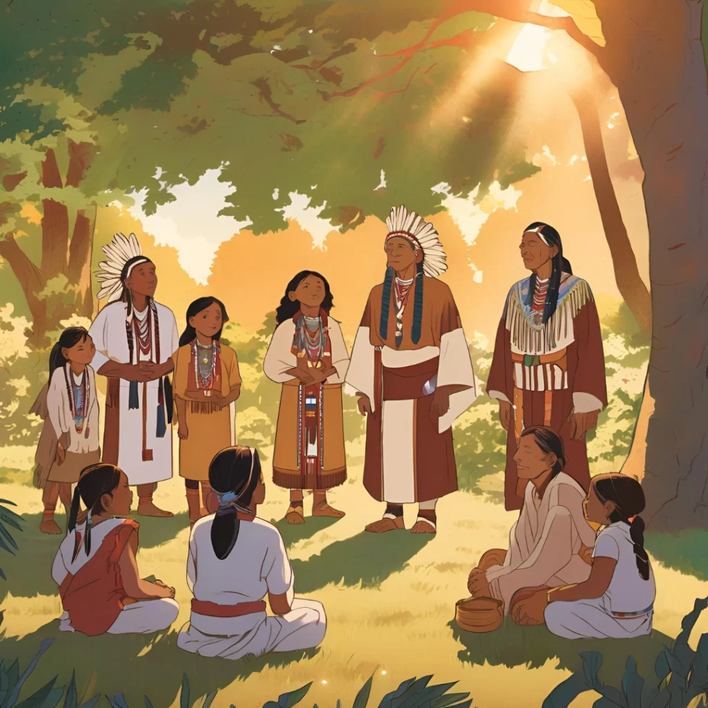 Inspiring Native American quote with scenic background