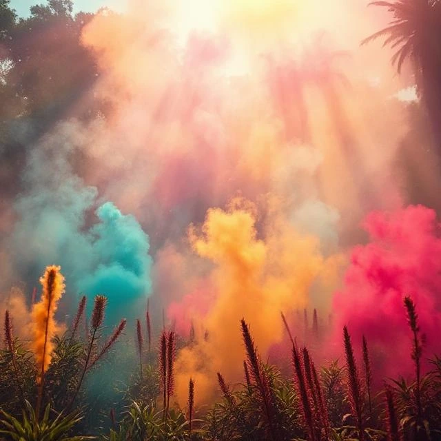 Friends joyfully celebrating Holi 2025 with vibrant colors