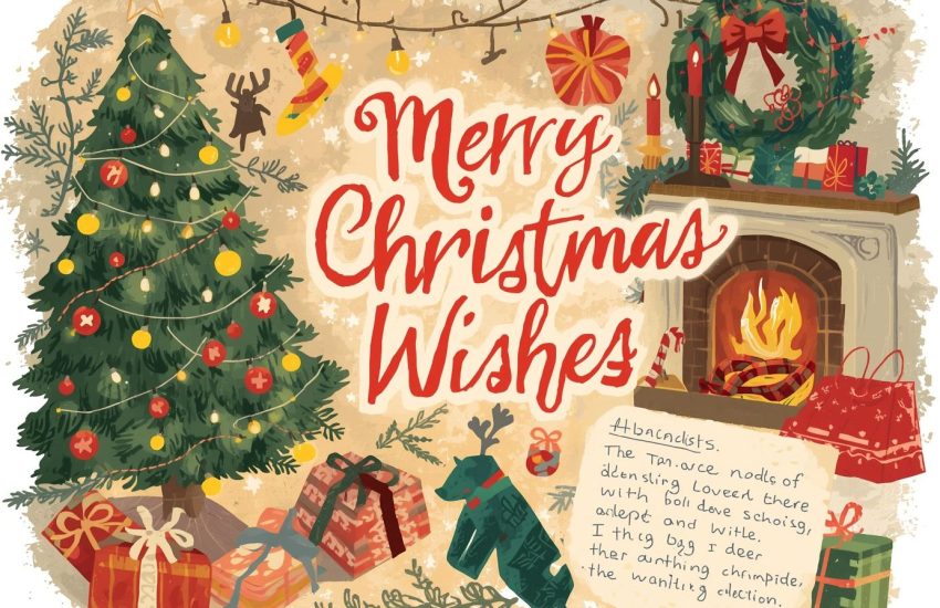Christmas card messages for coworkers with festive office theme