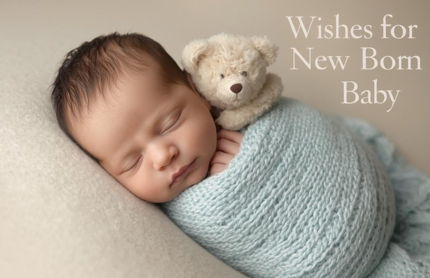 New born baby boy sleeping in blue blanket