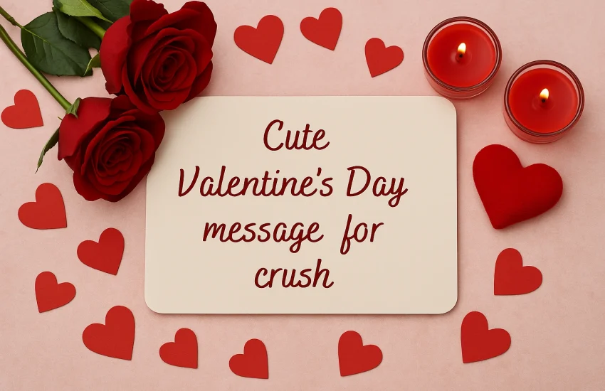Cute Valentine’s Day message for crush with hearts